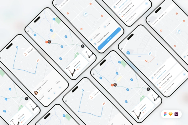 Map & Navigate Mobile App UI Kit