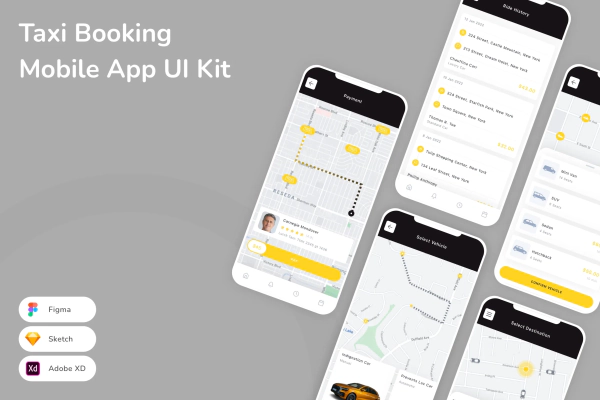 Taxi Booking Mobile App UI Kit
