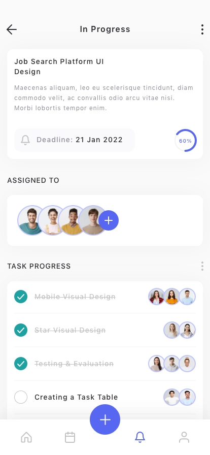 Project Management Mobile App UI Kit - Screenshot 5