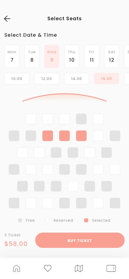 Movie Ticket Mobile App UI Kit - Screenshot 2