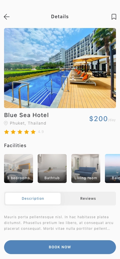 Hotel & Reservation Mobile App UI Kit - Screenshot 2