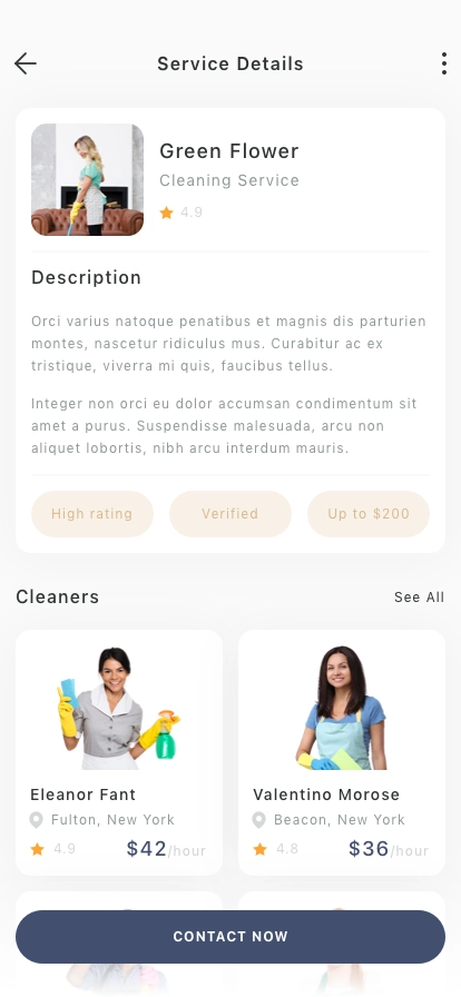 Home Cleaning Mobile App UI Kit - Screenshot 2