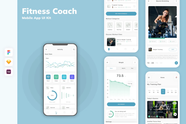 Fitness Coach Mobile App UI Kit