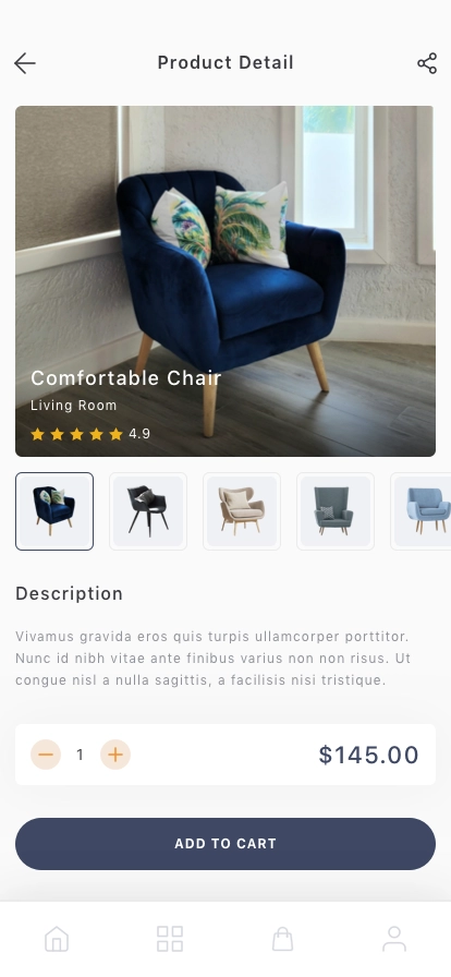 Furniture Ecommerce App UI Kit - Screenshot 5