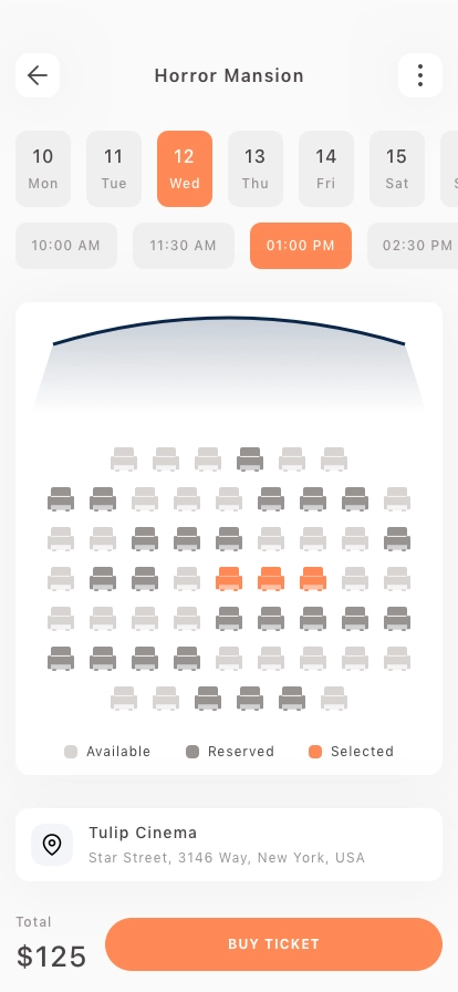 Cinema Booking Mobile App UI Kit - Screenshot 4