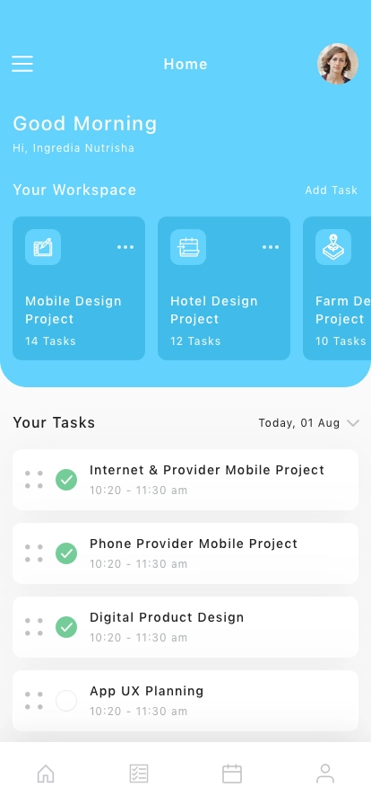 Project Management Mobile App UI Kit - Screenshot 1
