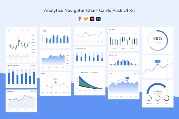 Analytics Navigator Chart Cards Pack UI Kit