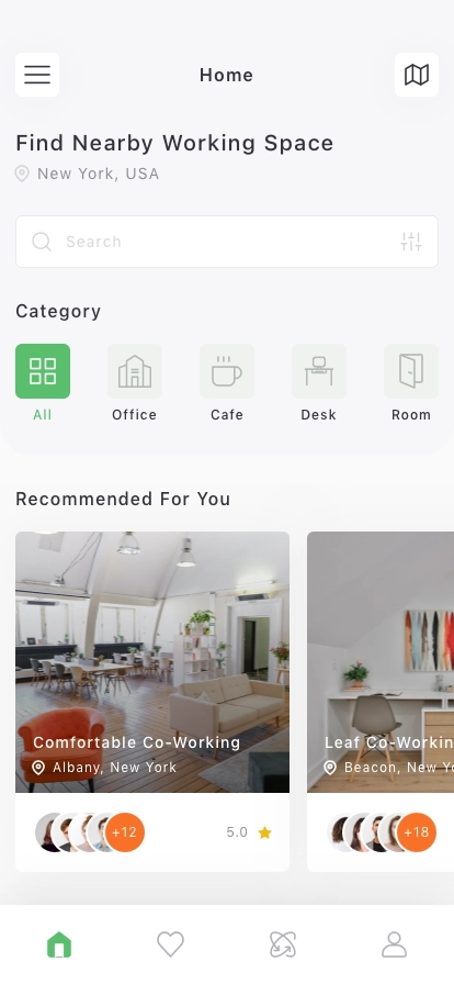 Working Space Finder App UI Kit - Screenshot 1