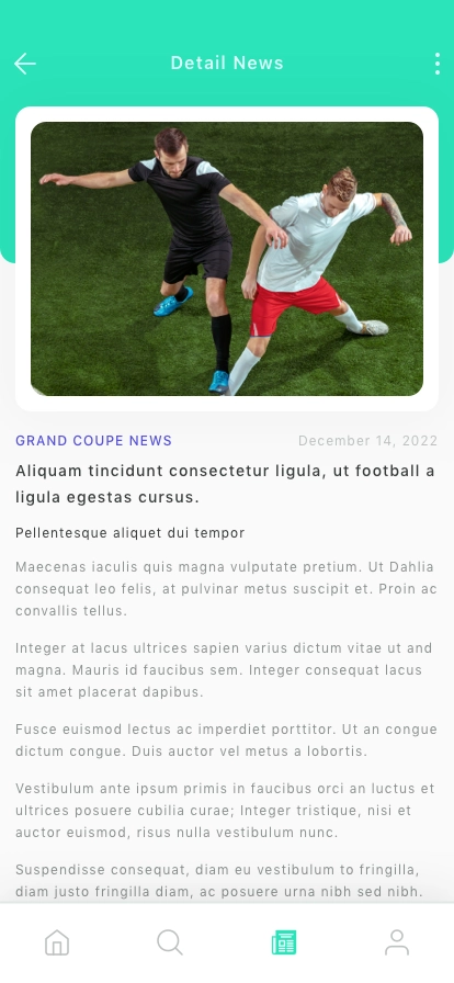 Streaming Football Mobile App UI Kit - Screenshot 4