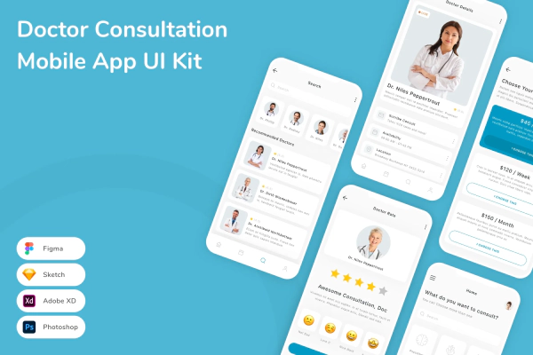 Doctor Consultation Mobile App UI Kit