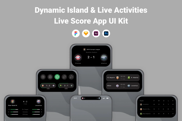 Dynamic Island & Live Activities Live Score App UI Kit