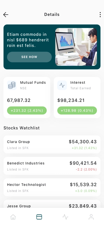Fintech Dashboard Mobile App UI Kit - Screenshot 5