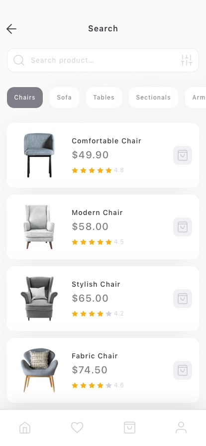 Furniture Ecommerce Mobile App UI Kit - Screenshot 3