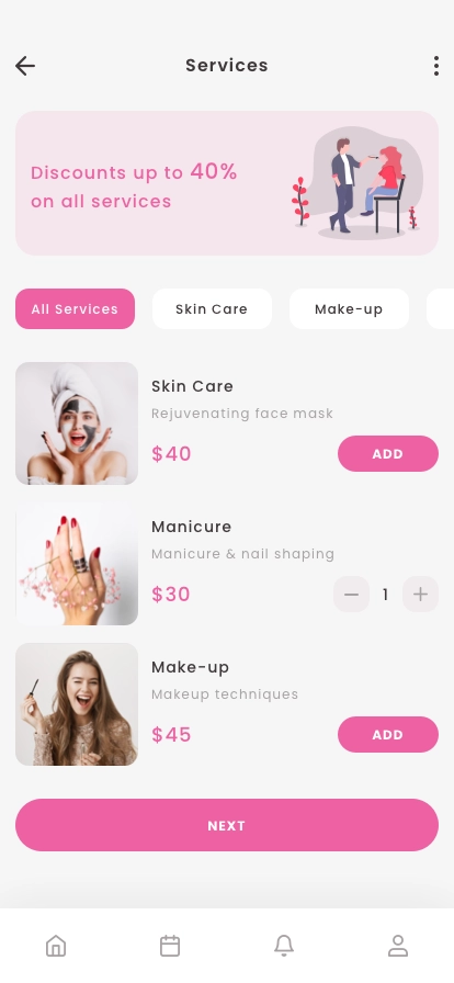 Beauty Salon Mobile App UI Kit - Screenshot 3