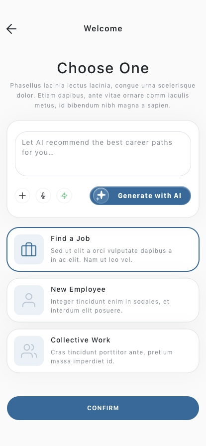 AI Job Finder Mobile App UI Kit - Screenshot 1