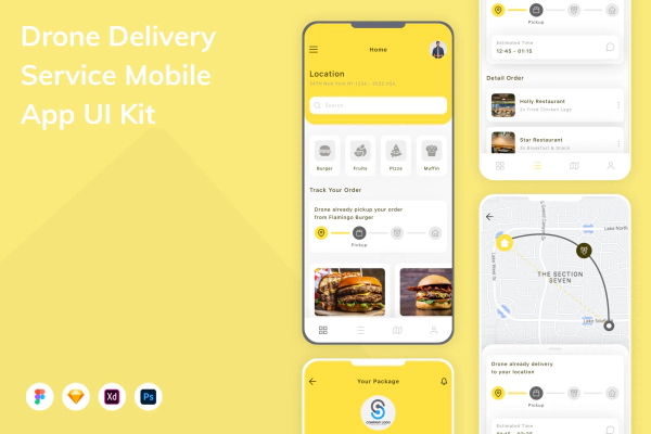 Drone Delivery Service Mobile App UI Kit