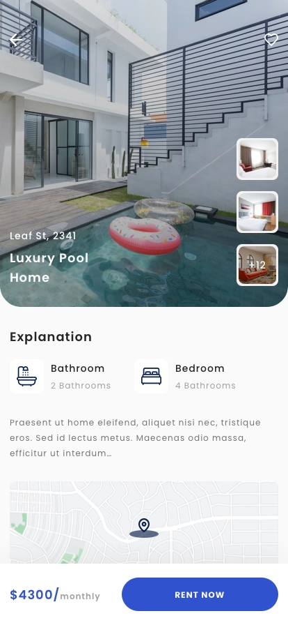 Real Estate & Rental Home Mobile App UI Kit - Screenshot 2