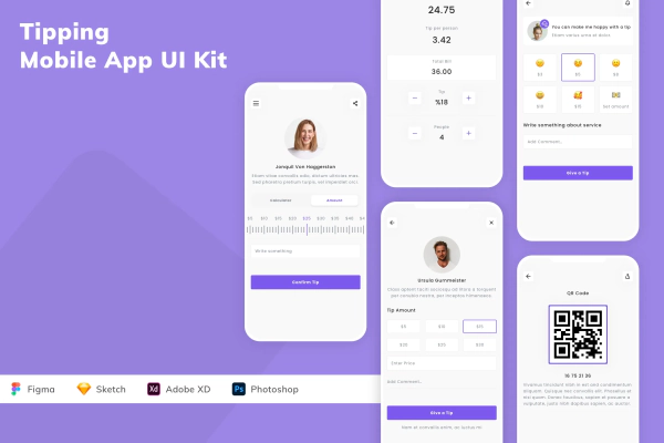 Tipping Mobile App UI Kit