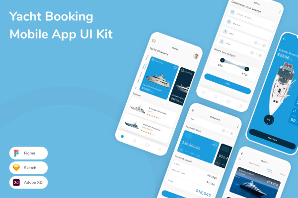 Yacht Booking Mobile App UI Kit