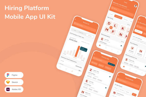 Hiring Platform Mobile App UI Kit