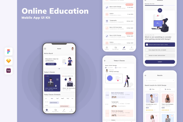 Online Education Mobile App UI Kit