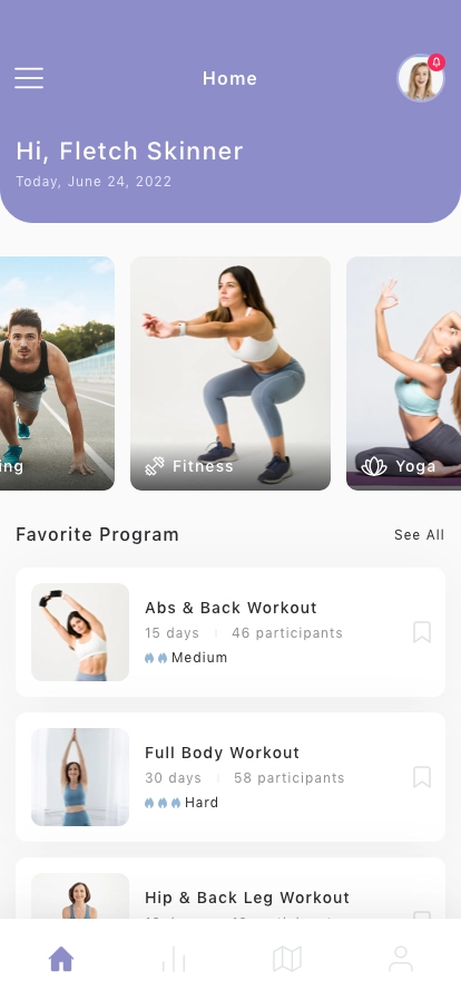 Personal Fitness Mobile App UI Kit - Screenshot 1