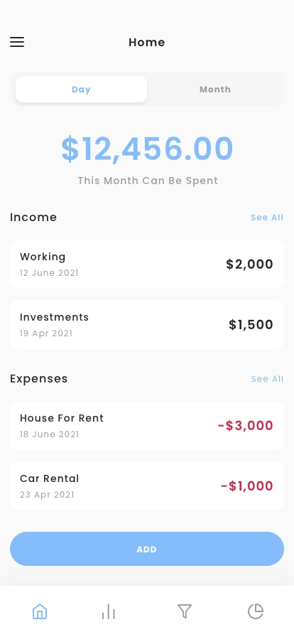 Finance & Budget Mobile App UI Kit - Screenshot 1