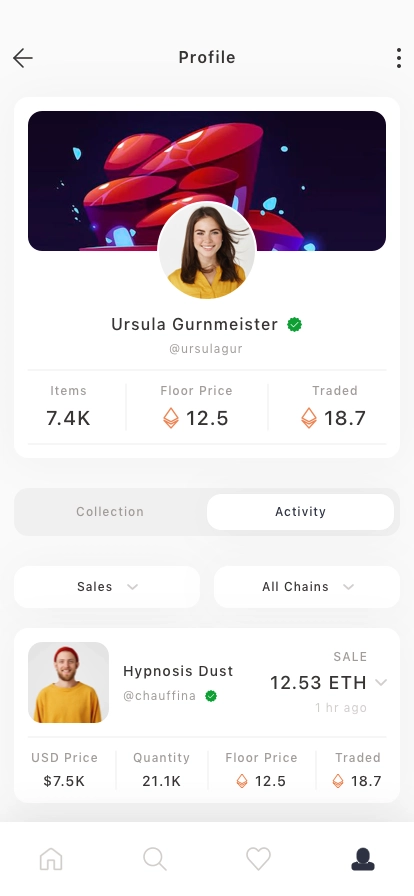 NFT Market Mobile App UI Kit - Screenshot 4