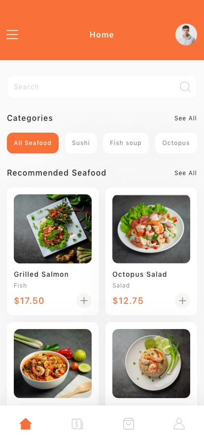Sea Food Delivery Mobile App UI Kit - Screenshot 2