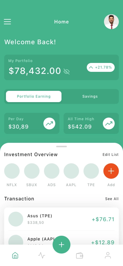 Investment Portfolio Mobile App UI Kit - Screenshot 3