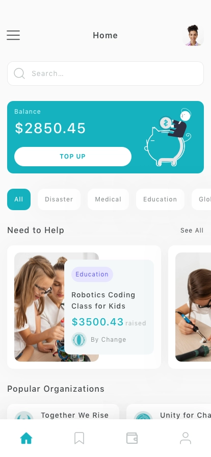 Crowdfunding Mobile App UI Kit - Screenshot 1