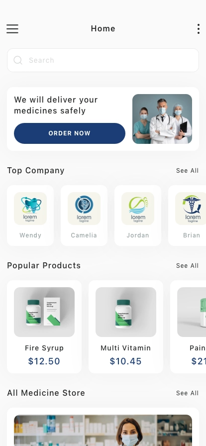 Medicine Delivery Mobile App UI Kit - Screenshot 1