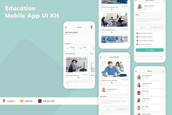 Education Mobile App UI Kit