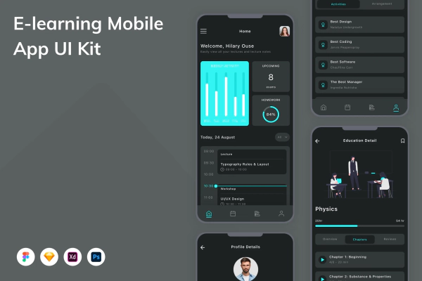 E-learning Mobile App UI Kit