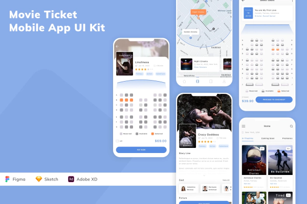 Movie Ticket Mobile App UI Kit