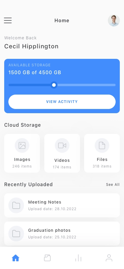 Cloud Storage Mobile App UI Kit - Screenshot 1