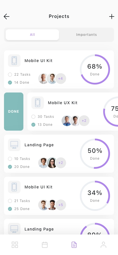 Project Management Mobile App UI Kit - Screenshot 1