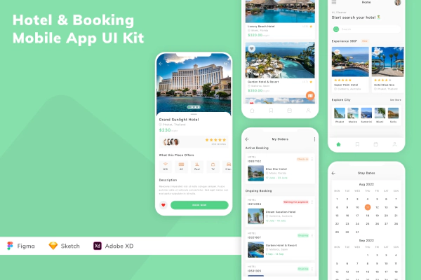Hotel & Booking Mobile App UI Kit