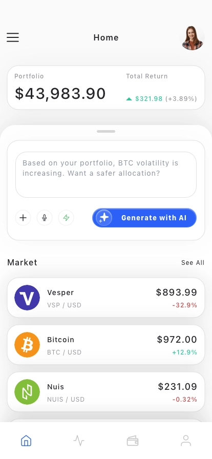 AI Crypto Market Mobile App UI Kit - Screenshot 1