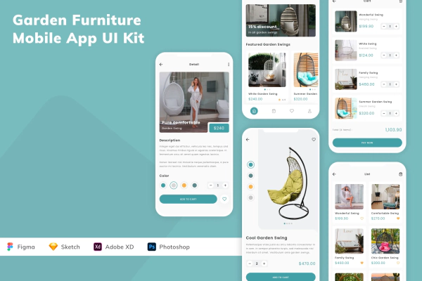 Garden Furniture Mobile App UI Kit