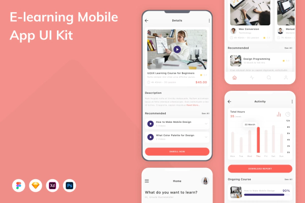 E-learning Mobile App UI Kit