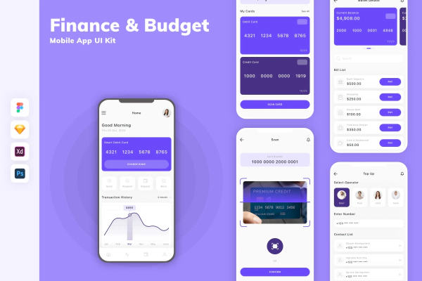 Finance & Budget Mobile App UI Kit