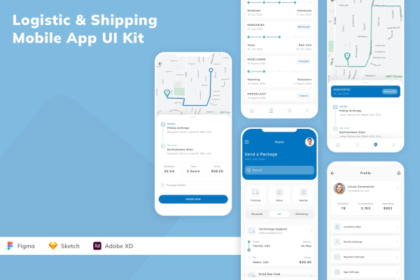 Logistic & Shipping Mobile App UI Kit