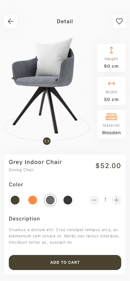 Furniture Shop Mobile App UI Kit - Screenshot 3