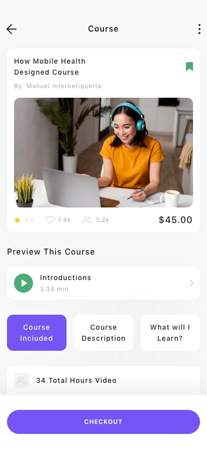 E-learning Mobile App UI Kit - Screenshot 2