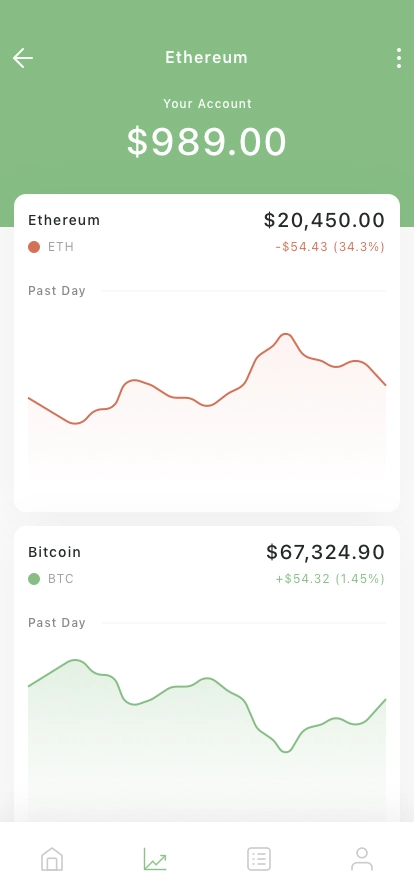Cryptocurrency Trade Mobile App UI Kit - Screenshot 1
