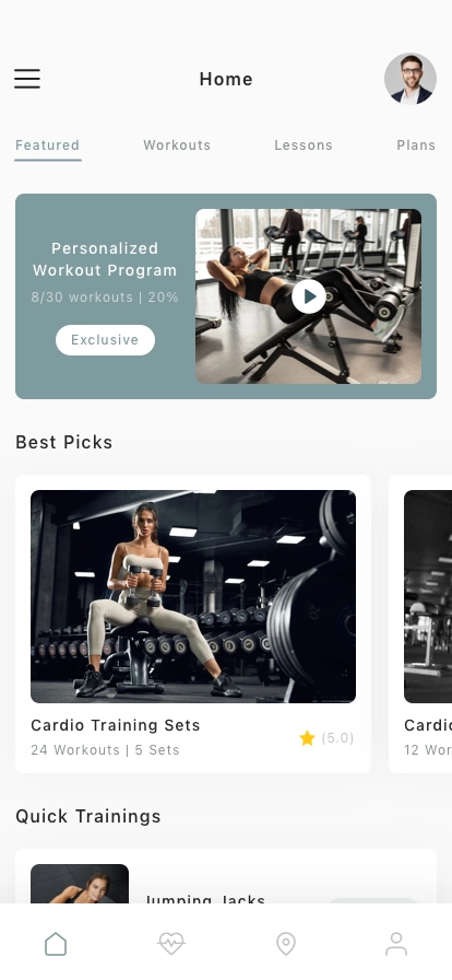 GYM & Workout Mobile App UI Kit - Screenshot 1