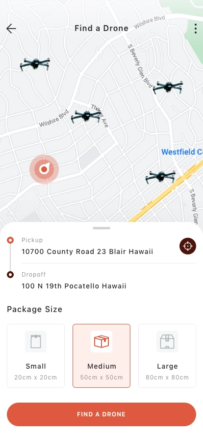 Air Taxi & Drone Mobile App UI Kit - Screenshot 3