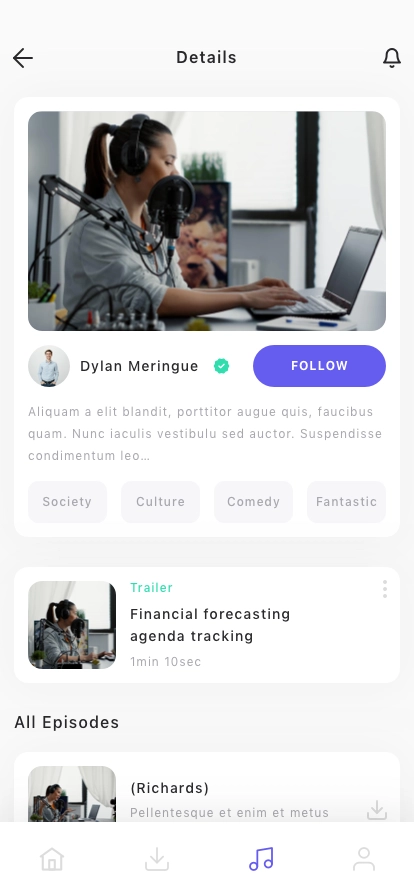 Podcast Mobile App UI Kit - Screenshot 2