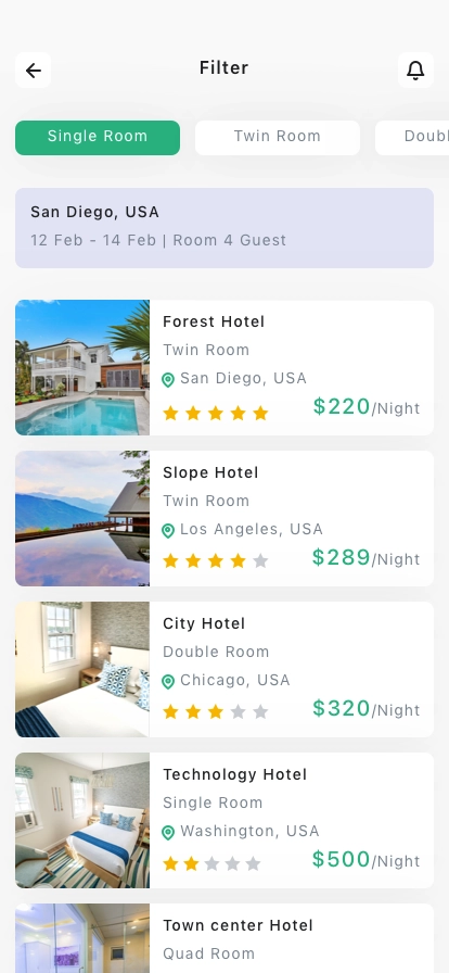 Hotel Booking Mobile App UI Kit - Screenshot 2